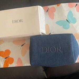 Dior Denim Blue Makeup Bag, NEW ! XMAS 🎅🏽 IS COMING 😊😊
